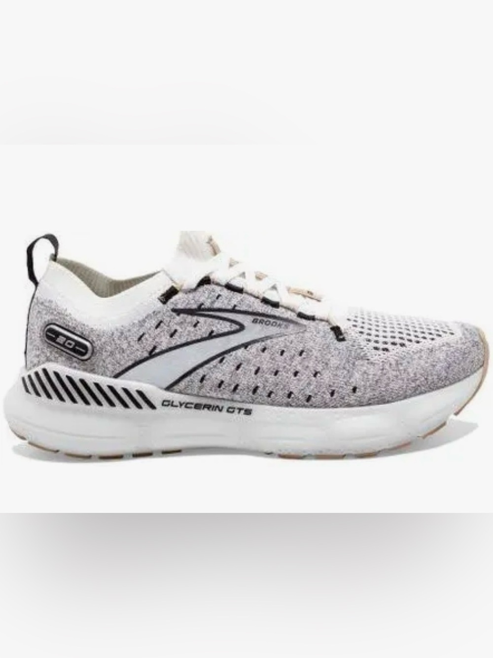 Brooks WOMEN'S GLYCERIN STEALTHFIT GTS 20 White/Black/Cream US9